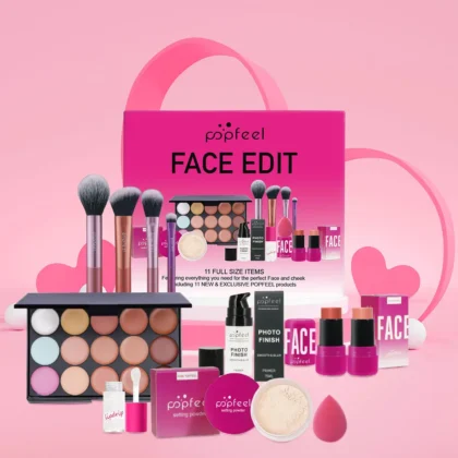 Popfeel Complete Makeup Kit for Women – Eyeshadow, Lip Gloss & Lip Oil Gift Set