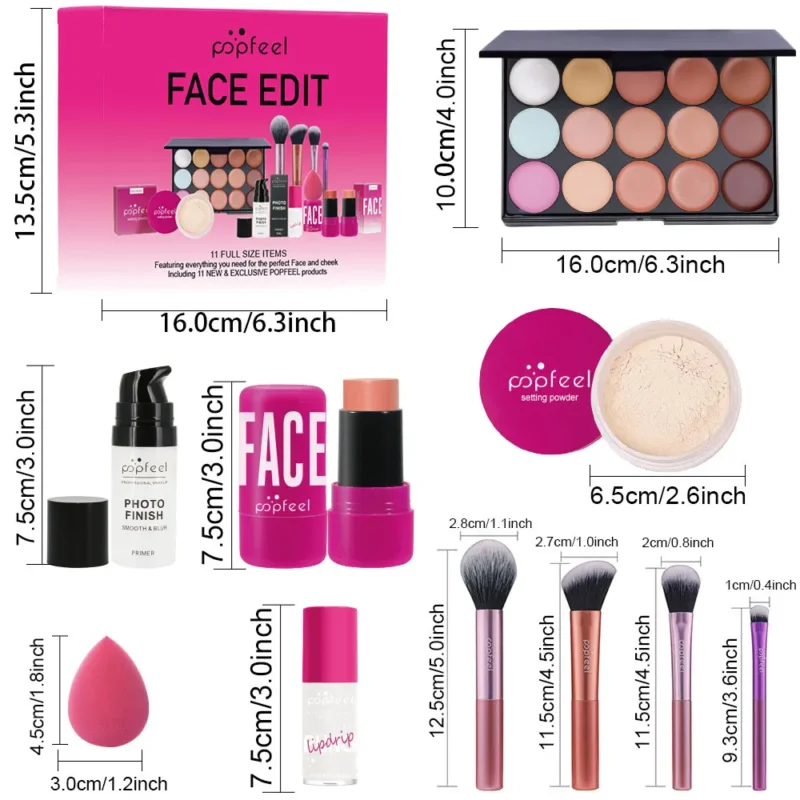 Popfeel Complete Makeup Kit for Women – Eyeshadow, Lip Gloss & Lip Oil Gift Set - Image 7
