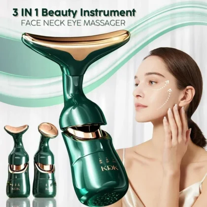 3-in-1 Beauty Massager – Face Slimming, Eye Lifting & Neck Firming EMS Device