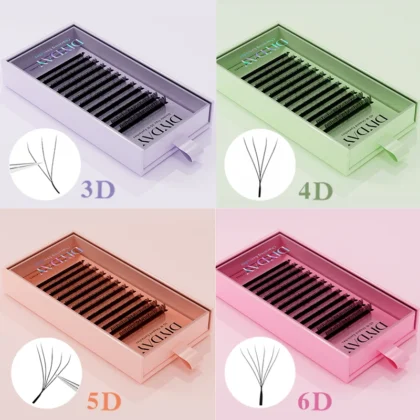 DIYDAY W-Shape Premade Fan Lashes – 3D-8D Soft Natural Eyelash Extensions for Beauty & Makeup