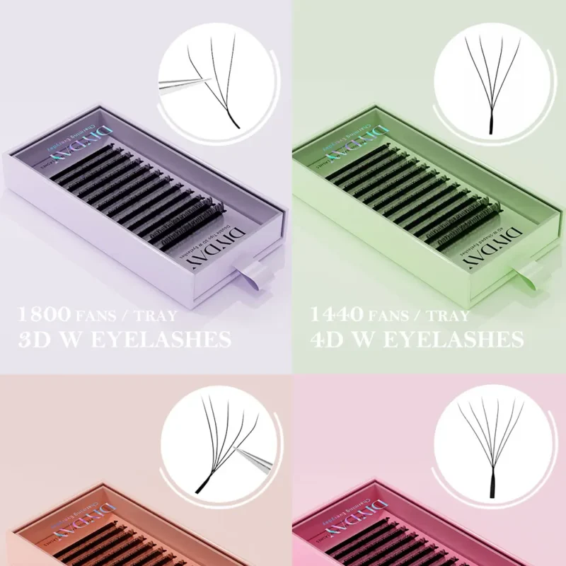 DIYDAY W-Shape Premade Fan Lashes – 3D-8D Soft Natural Eyelash Extensions for Beauty & Makeup - Image 7