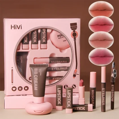 HiVi Luxury Makeup Gift Set – Limited Edition Lipstick & Powder Box for Women