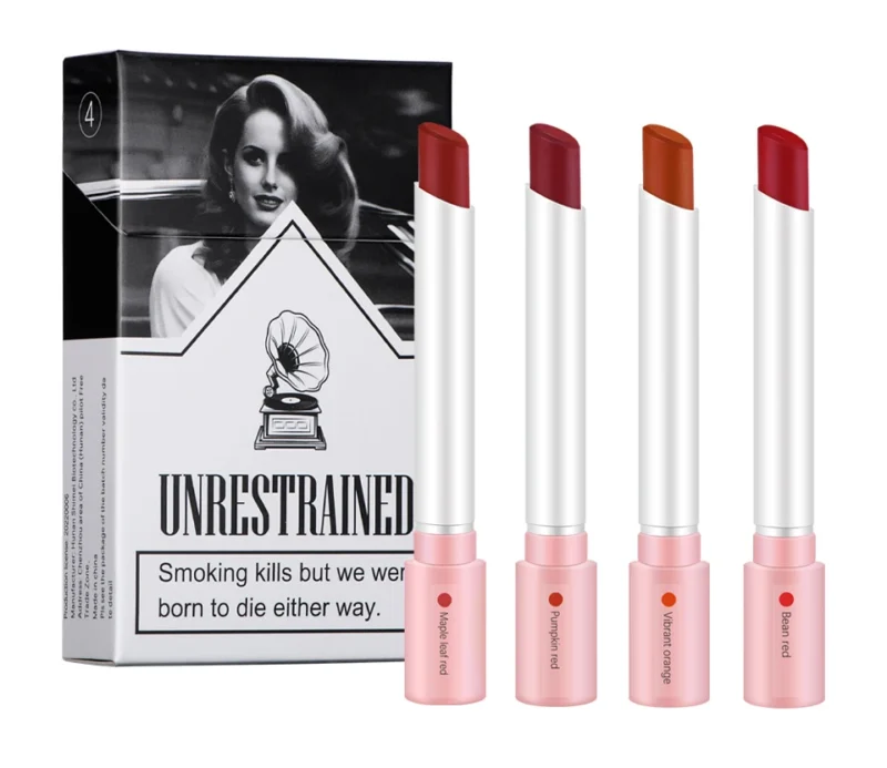4-Color Lipstick & Lip Gloss Set – Waterproof, Long-Lasting Matte Tint for Bold & Beautiful Lips - Image 10
