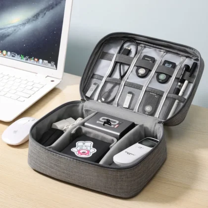 Waterproof Cable Storage Bag – Portable Digital Organizer for USB, Chargers, and Data Cables – Travel Cable Organizer Pouch