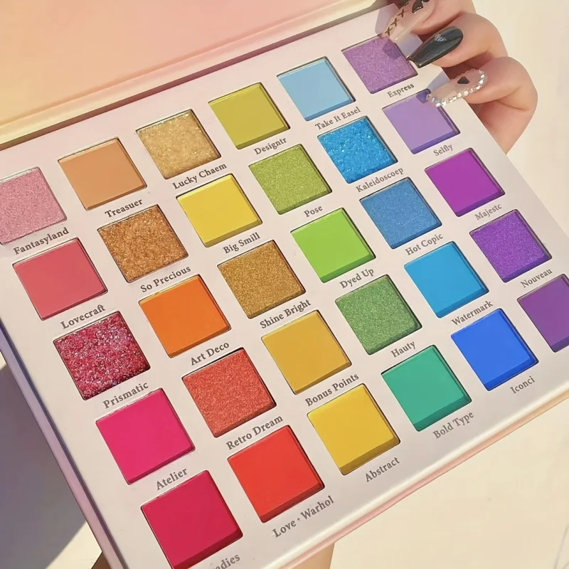 30-Color Rainbow Eye Shadow Palette – High Pigment Glitter, Matte, Pearl & Shimmer Shades for Party, Dance Show, and Makeup Lovers - Image 6