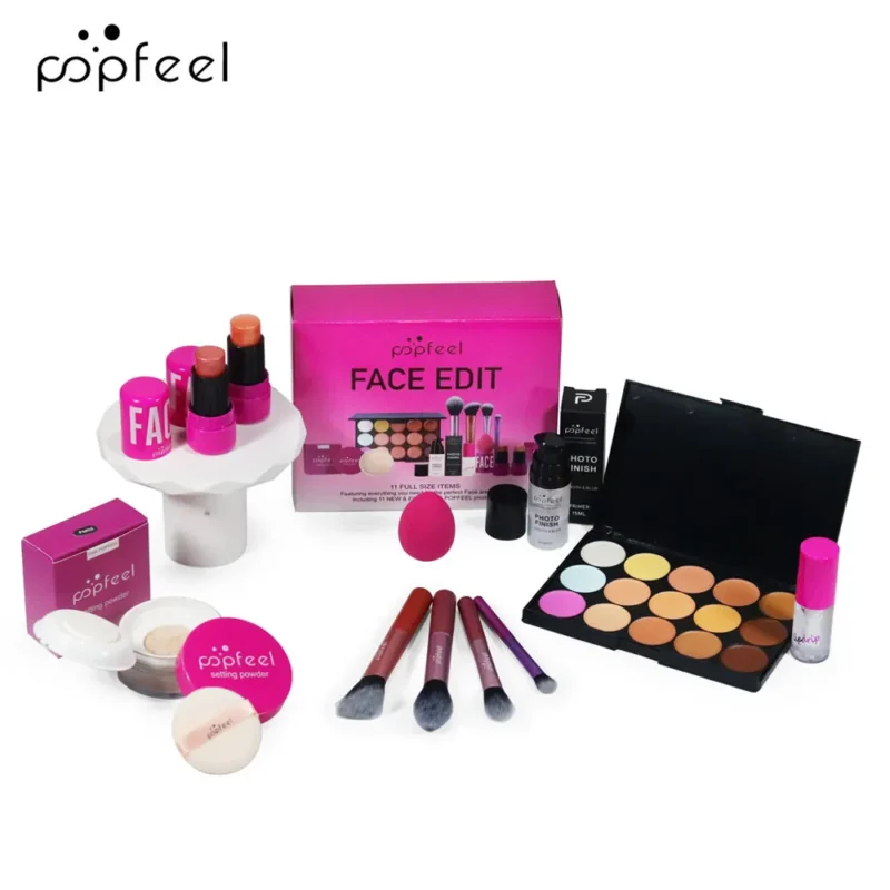 Popfeel Complete Makeup Kit for Women – Eyeshadow, Lip Gloss & Lip Oil Gift Set - Image 4
