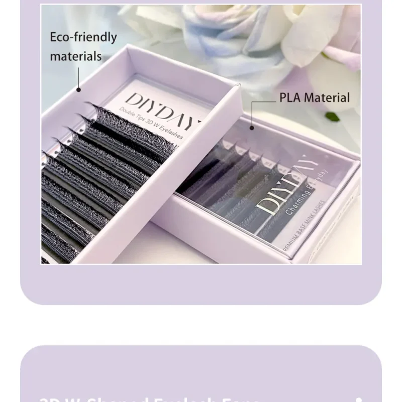 DIYDAY W-Shape Premade Fan Lashes – 3D-8D Soft Natural Eyelash Extensions for Beauty & Makeup - Image 14