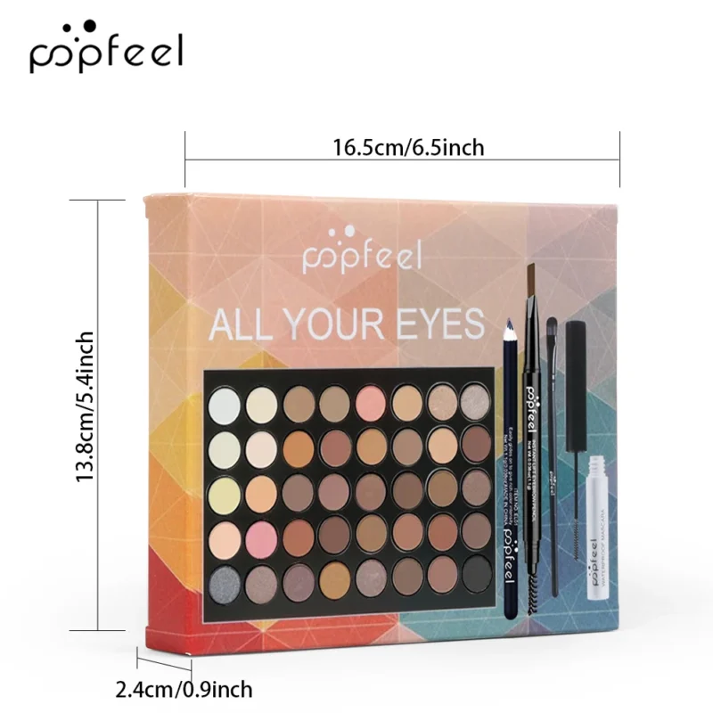 POPFEEL Eye Makeup Kit – 5-in-1 Eyeshadow, Eyeliner, Mascara & Brow Pencil Gift Set - Image 3
