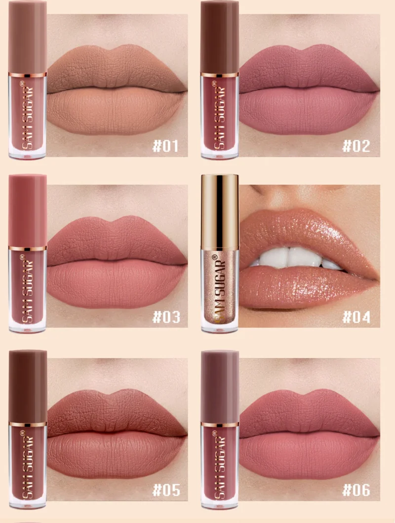 SAM SUGAR 12pcs Multi-Color Lip Gloss Set – Matte Velvet, Waterproof, Long-Lasting Lipstick - Image 12