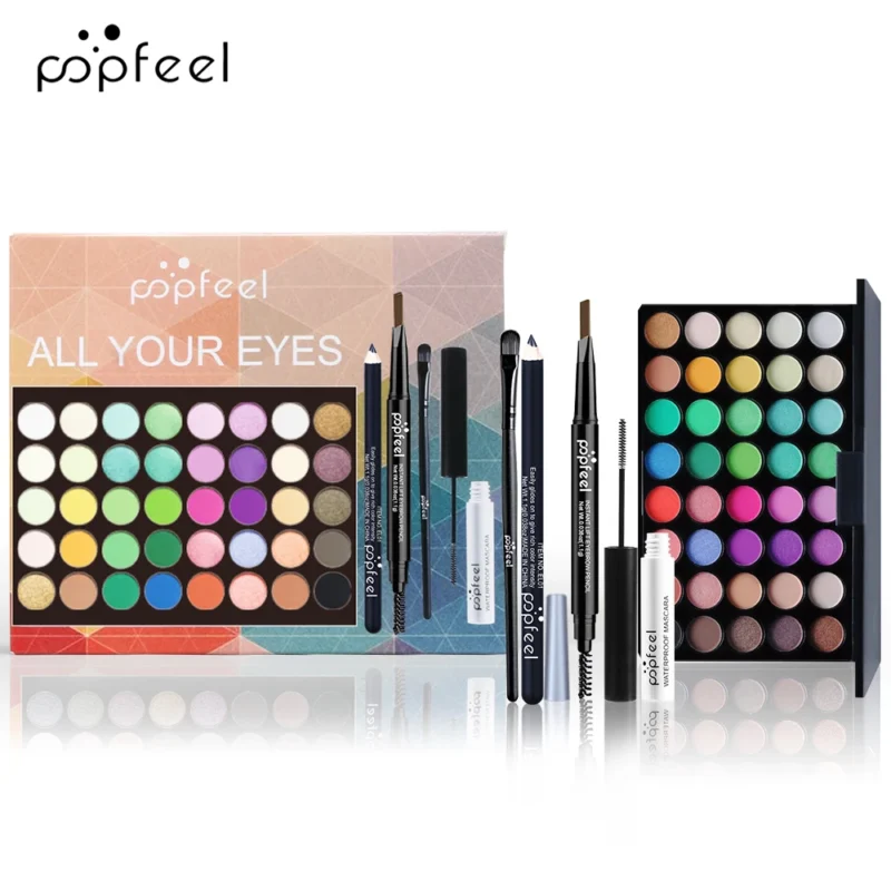 POPFEEL Eye Makeup Kit – 5-in-1 Eyeshadow, Eyeliner, Mascara & Brow Pencil Gift Set - Image 2