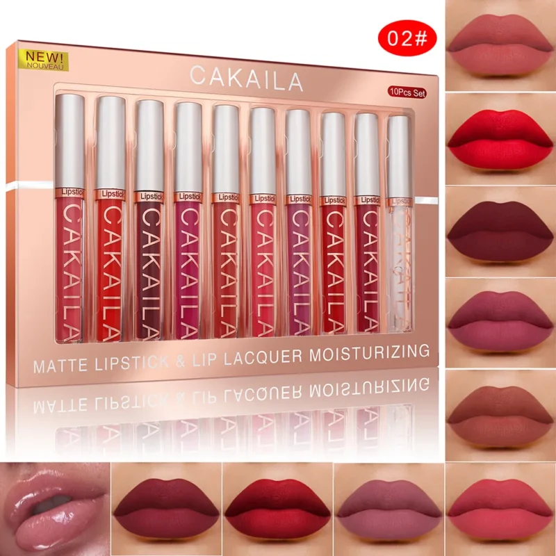 Premium 10-Piece Matte Lipstick & Lip Gloss Set – Long-Lasting, Waterproof, Non-Fading Formula - Image 9