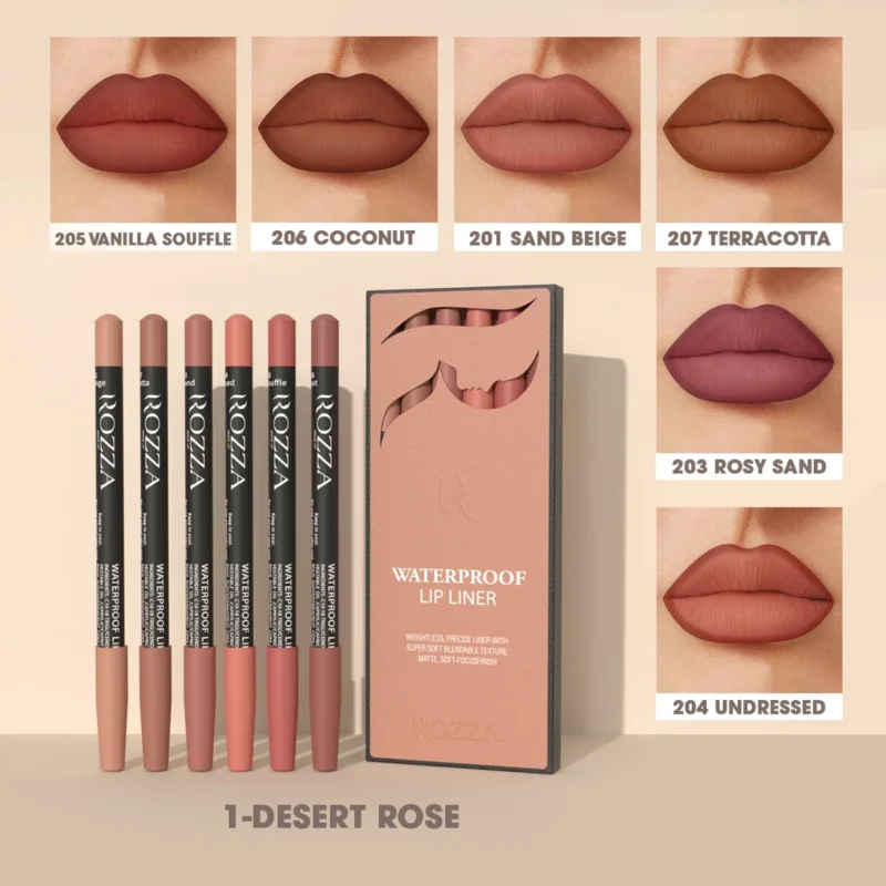 Rozza Luxury Waterproof Lip Liner Set – Precise, Weightless Application with Soft, Matte, Blendable Texture - Image 2