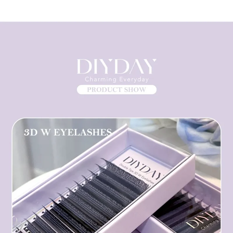 DIYDAY W-Shape Premade Fan Lashes – 3D-8D Soft Natural Eyelash Extensions for Beauty & Makeup - Image 16