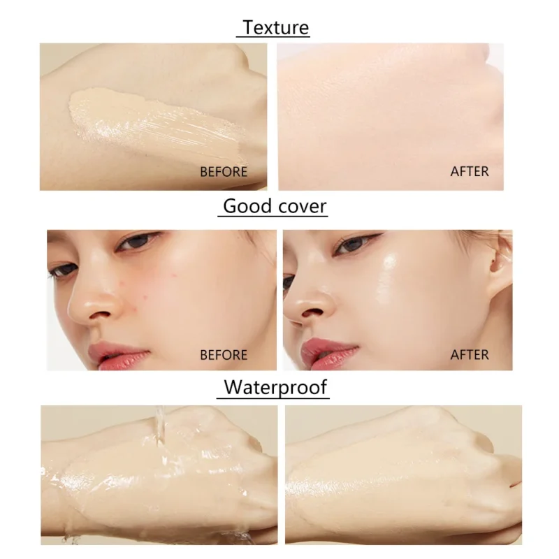 Liquid Foundation - Natural Coverage, Conceals Flaws & Blemishes, No Powder, Flawless Finish - Image 5
