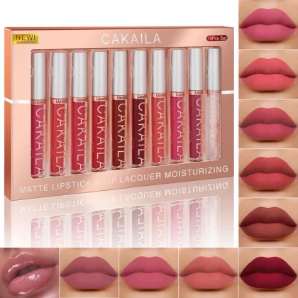 Premium 10-Piece Matte Lipstick & Lip Gloss Set – Long-Lasting, Waterproof, Non-Fading Formula