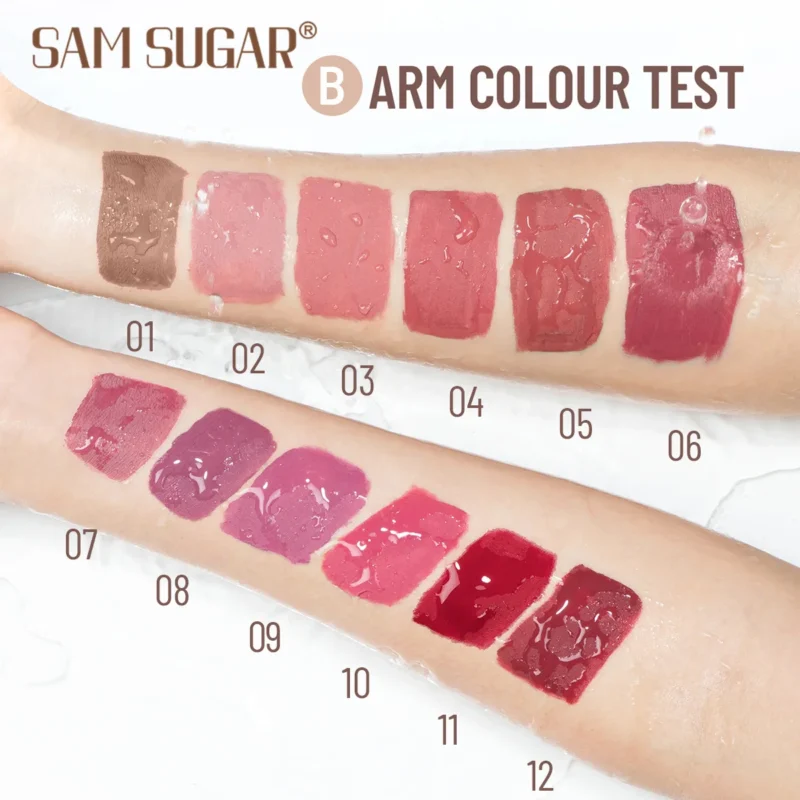 SAM SUGAR 12pcs Multi-Color Lip Gloss Set – Matte Velvet, Waterproof, Long-Lasting Lipstick - Image 2