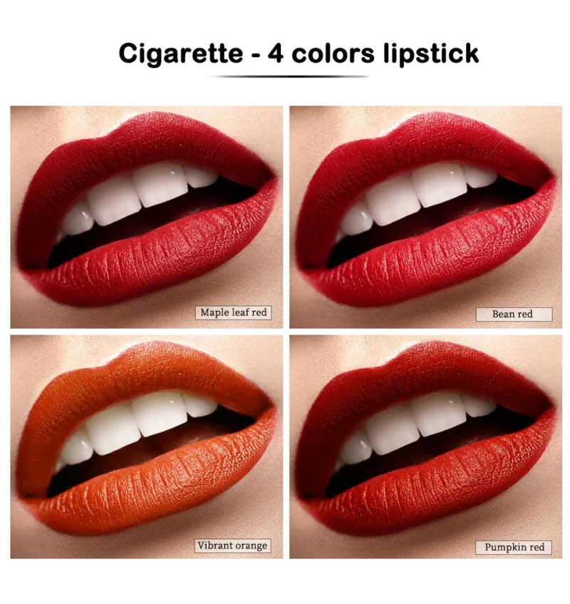 4-Color Lipstick & Lip Gloss Set – Waterproof, Long-Lasting Matte Tint for Bold & Beautiful Lips - Image 11