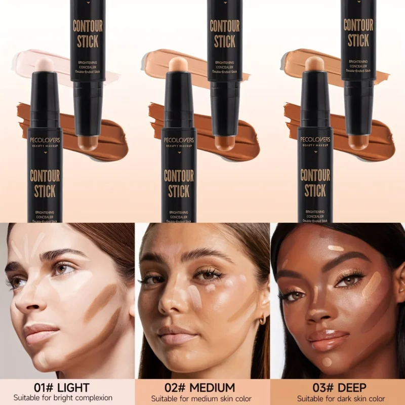 2-in-1 Face Concealer & Contour Stick – Smooth Blend, Natural Finish for Women - Image 7