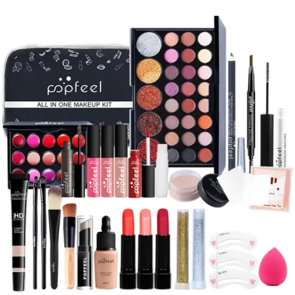 All-in-One Glam Makeup Kit – Eyes, Face & Lips | Travel-Friendly Beauty Must-Have