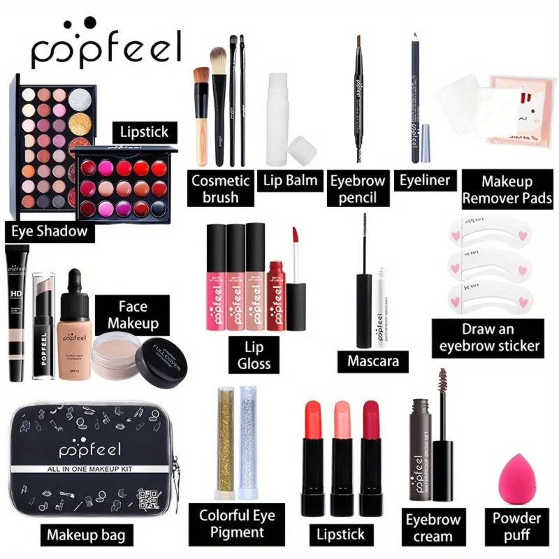 All-in-One Glam Makeup Kit – Eyes, Face & Lips | Travel-Friendly Beauty Must-Have - Image 4