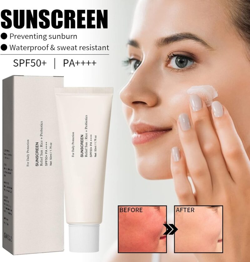 Korean Rice Probiotic SPF50+ Sunscreen – Brightening, Hydrating & UV Protection Facial Cream