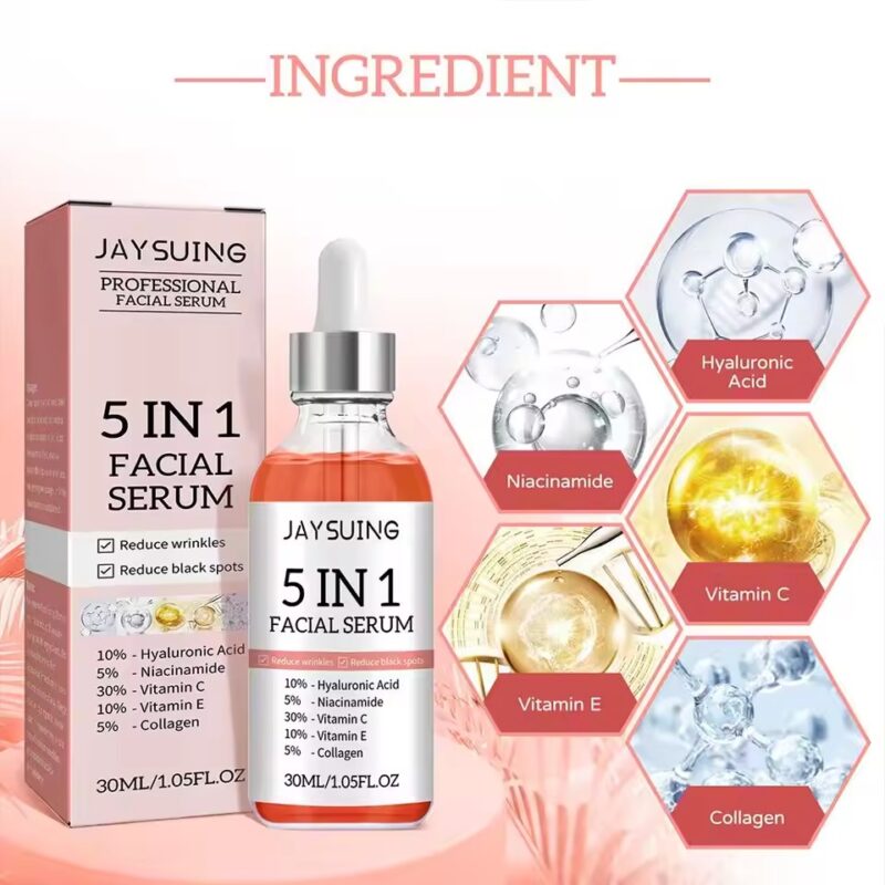 5-in-1 Radiance Repair Serum with Vitamin C & Hyaluronic Acid – Firm, Hydrate, Brighten & Smooth Pores - Image 2