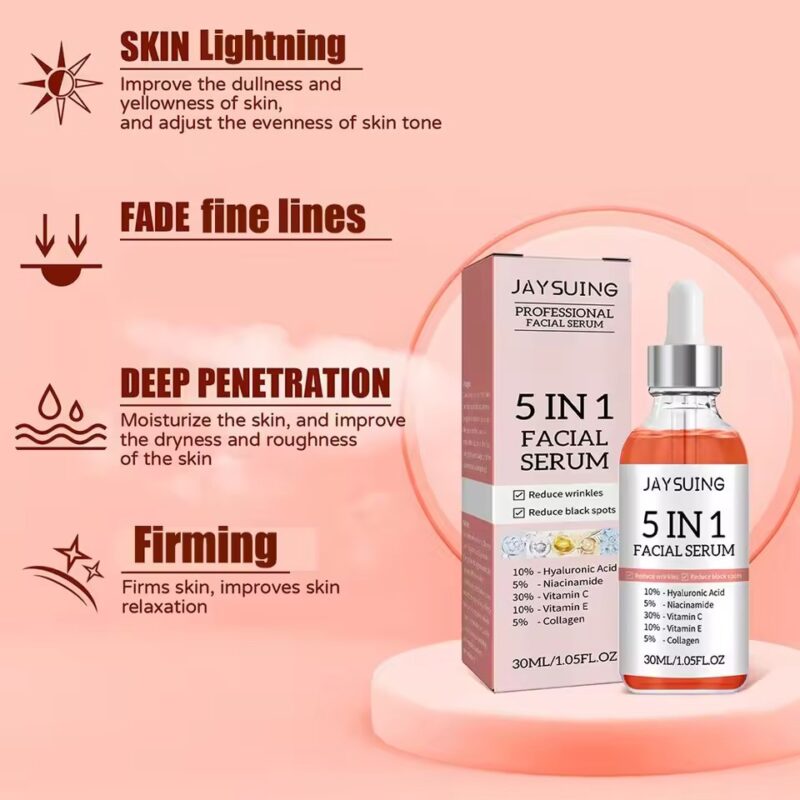 5-in-1 Radiance Repair Serum with Vitamin C & Hyaluronic Acid – Firm, Hydrate, Brighten & Smooth Pores - Image 3
