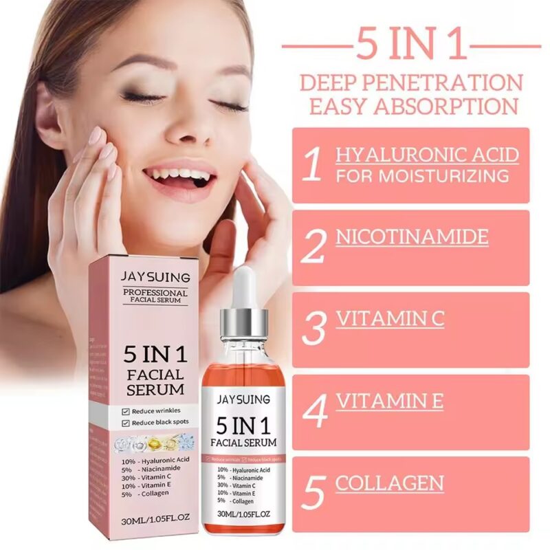 5-in-1 Radiance Repair Serum with Vitamin C & Hyaluronic Acid – Firm, Hydrate, Brighten & Smooth Pores - Image 4