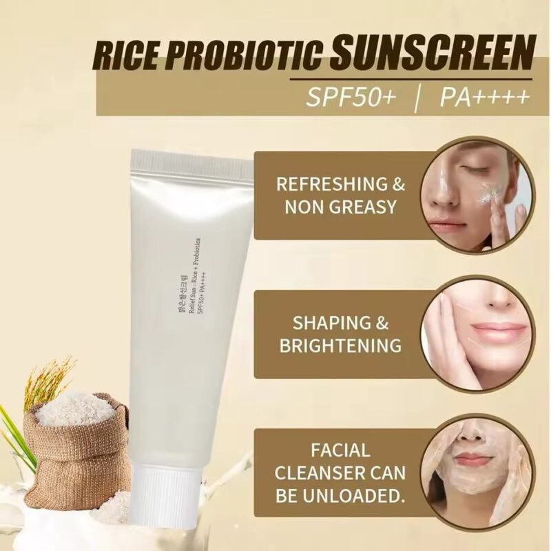Korean Rice Probiotic SPF50+ Sunscreen – Brightening, Hydrating & UV Protection Facial Cream - Image 5