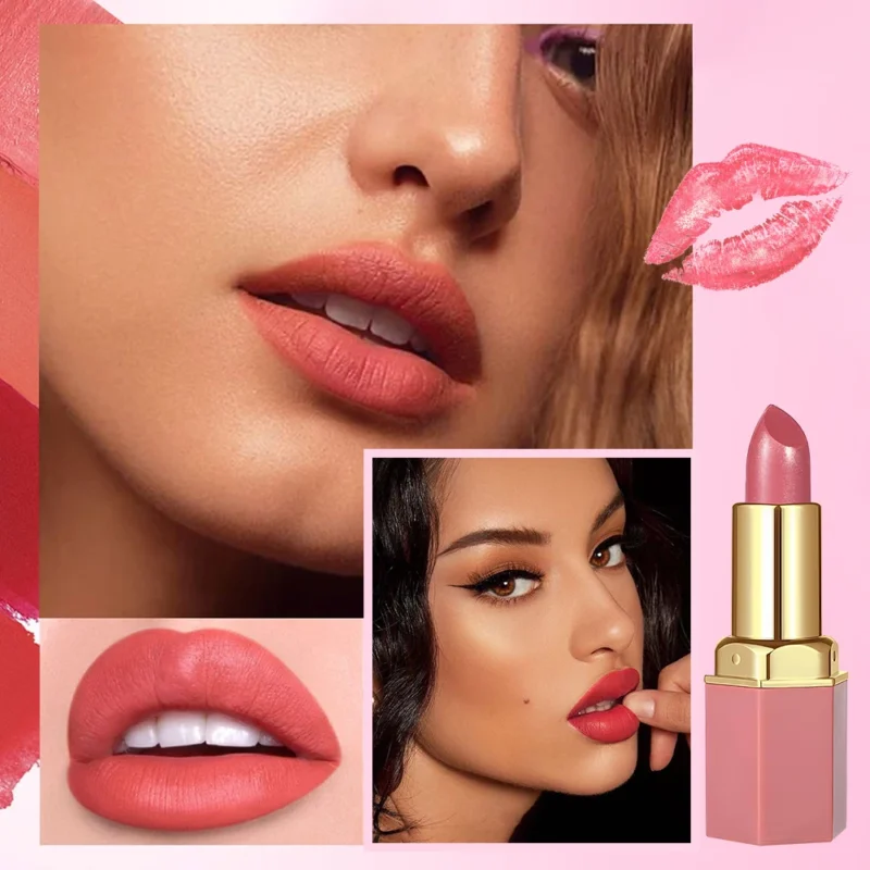 6-Piece Gold Bar Matte Lipstick Set – Velvet Texture with Pearlescent Glitter, Perfect Gift Edition - Image 2