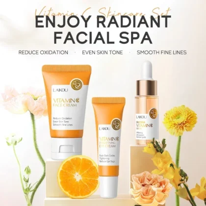 LAIKOU Vitamin C Facial Care Set (3pcs) – Hydrating, Brightening & Moisturizing Skincare