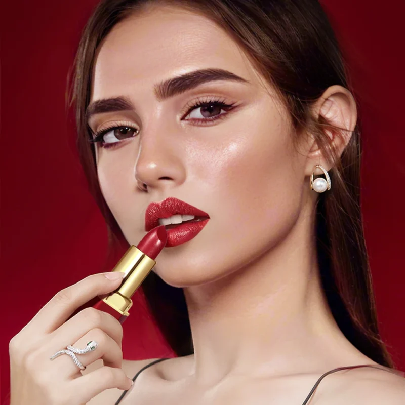 6-Piece Gold Bar Matte Lipstick Set – Velvet Texture with Pearlescent Glitter, Perfect Gift Edition - Image 4