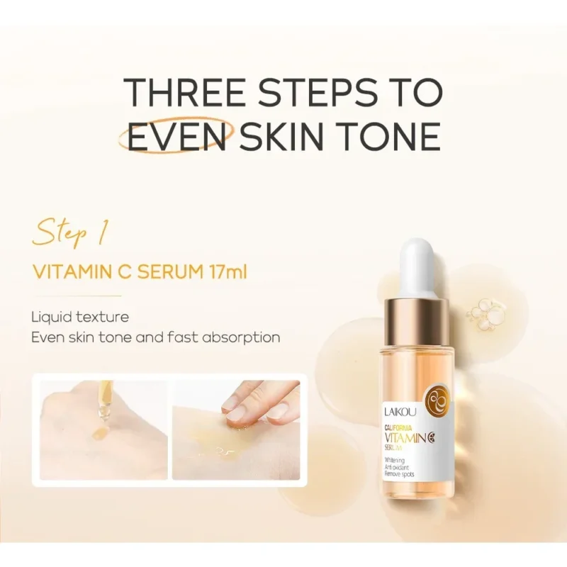LAIKOU Vitamin C Facial Care Set (3pcs) – Hydrating, Brightening & Moisturizing Skincare - Image 2